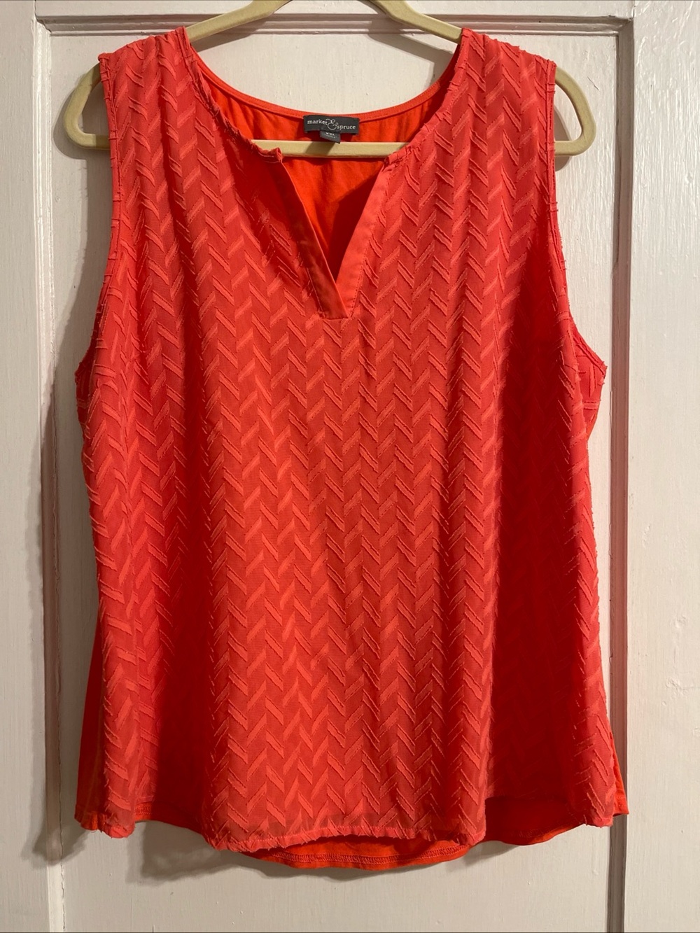 Coral Women's Sleeveless V-Neck Market Spruce XXL Blouse